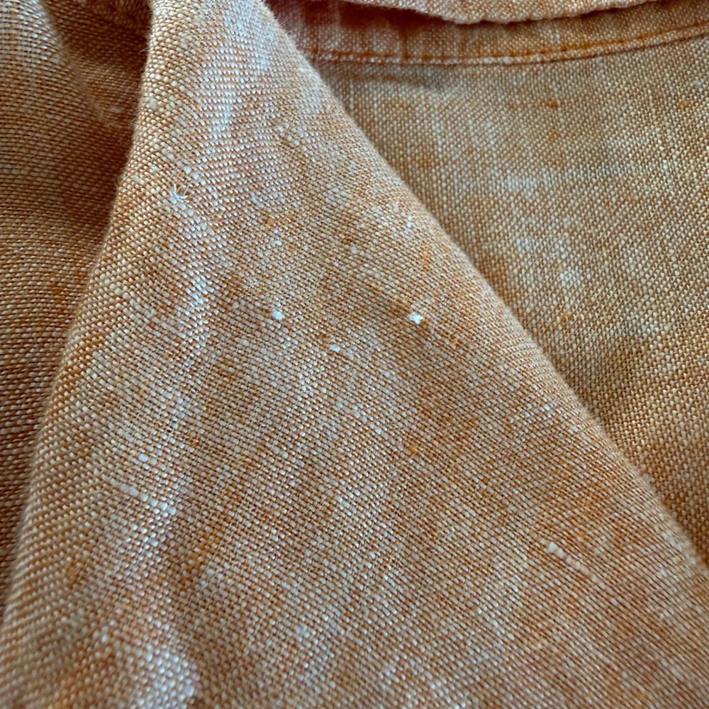 Jones New York Jones & Co 100% Linen Tunic Shirt Dress Orange Apricot Medium - Picture 14 of 14